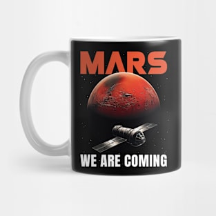 Mars Mission Red Planet Spaceship Galaxy Mug